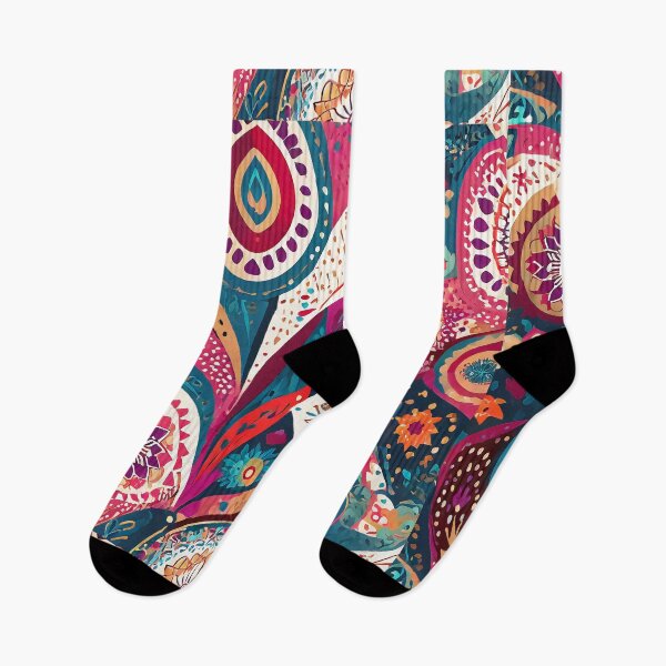 Item preview, boho style traditional colorful fabric pattern design designed and sold by ironpalette.