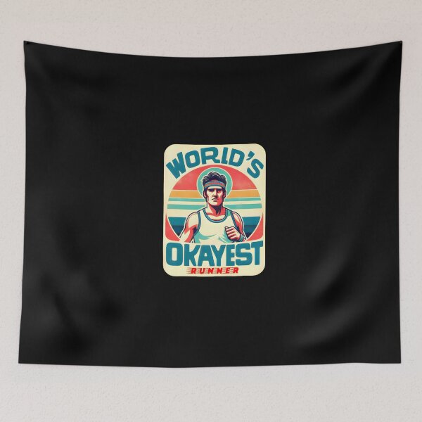 Item preview, Worlds Okayest Runner Vintage Style Funny Gifts designed and sold by BadhbhArt.