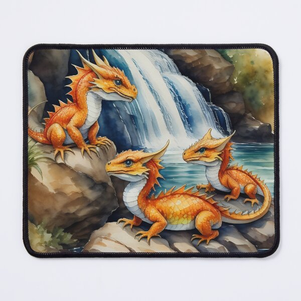 Item preview, Small dragons by a waterfall designed and sold by greygoul.