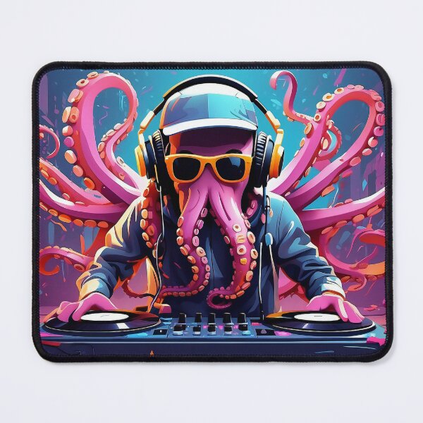 Item preview, Cephalo Beat Master: Octopus Decks Out in Vibrant Grooves designed and sold by ArtComixHaven.
