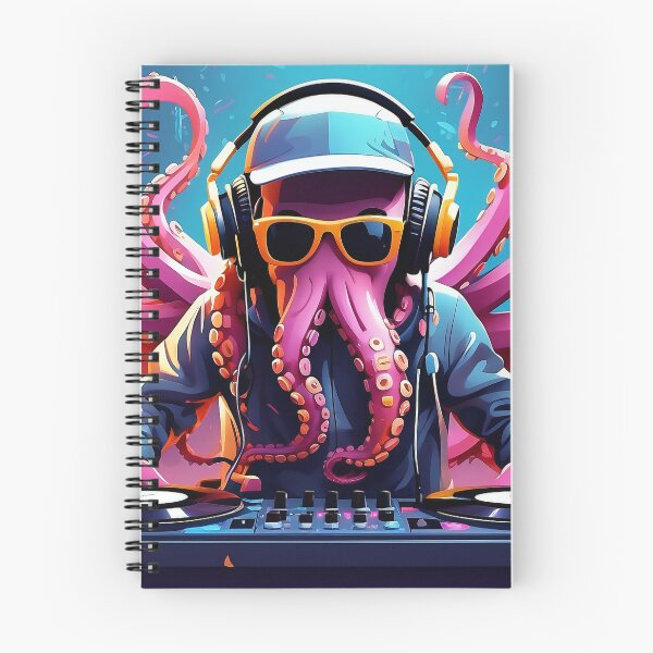 Item preview, Cephalo Beat Master: Octopus Decks Out in Vibrant Grooves designed and sold by ArtComixHaven.