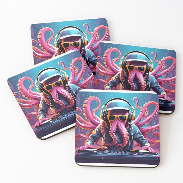 Item preview, Cephalo Beat Master: Octopus Decks Out in Vibrant Grooves designed and sold by ArtComixHaven.