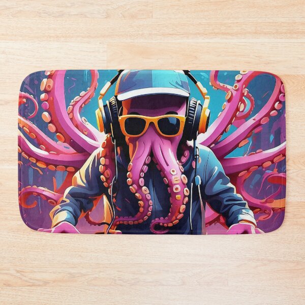 Item preview, Cephalo Beat Master: Octopus Decks Out in Vibrant Grooves designed and sold by ArtComixHaven.