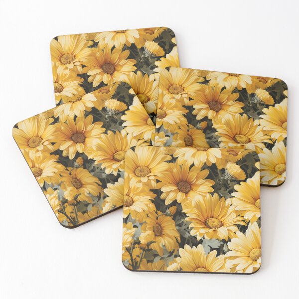 Item preview, Gerbera Tile 08: Radiating Sunshine Smiles in Green-Cladded Sunbeam Fields of Joy designed and sold by TheBrainArt.
