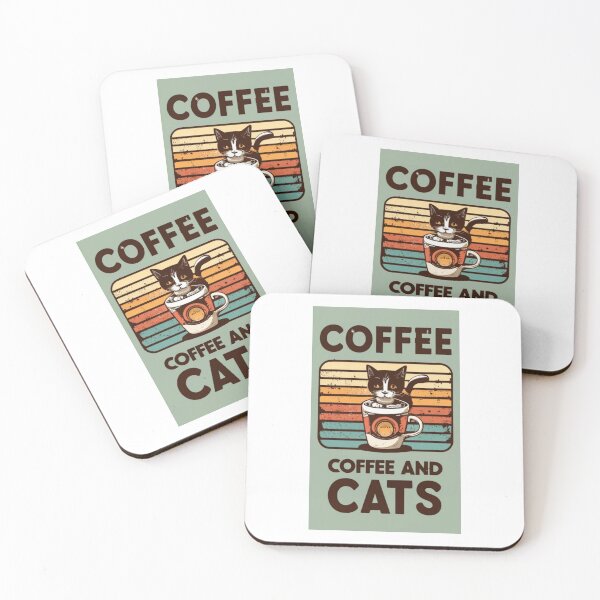Item preview, vintage coffee and cats v24 designed and sold by FenwickDesign99.