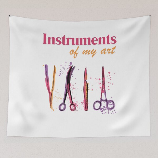 Item preview, Surgical instruments, medical symbols for surgeons, students of medicine and healthcare workers, vibrant watercolor designed and sold by Drawmecute.