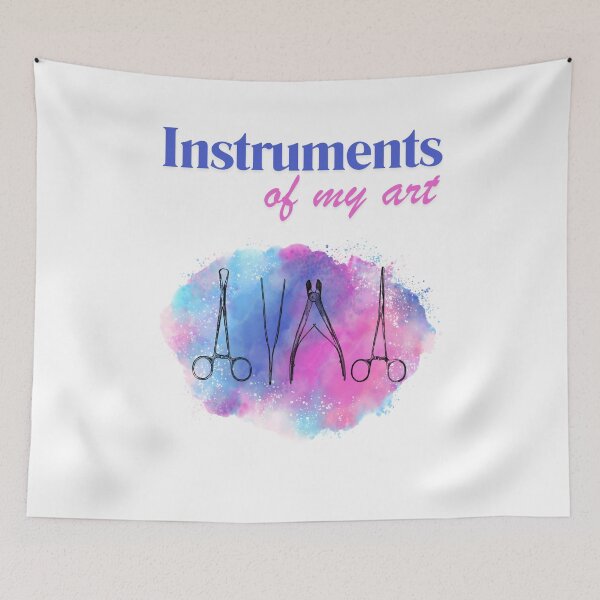 Item preview, Surgical instruments, medical symbols for surgeons, students of medicine and healthcare workers, vibrant watercolor designed and sold by Drawmecute.