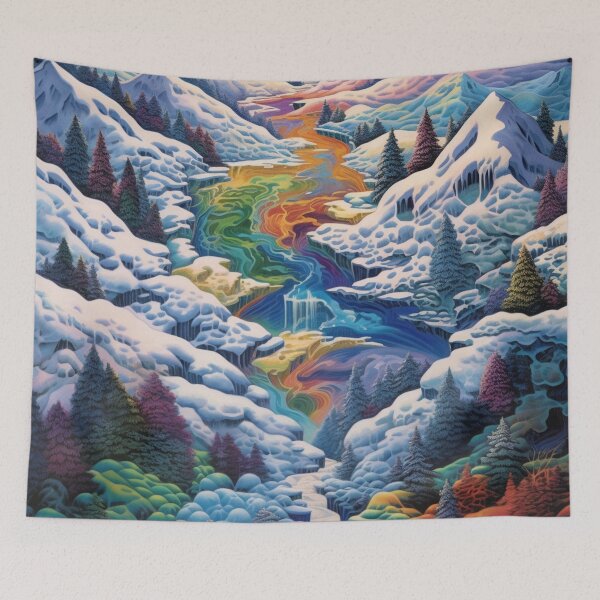 Item preview, Fantasy Winter Wonderland Mountain | Richly Colored Skies designed and sold by FairX.