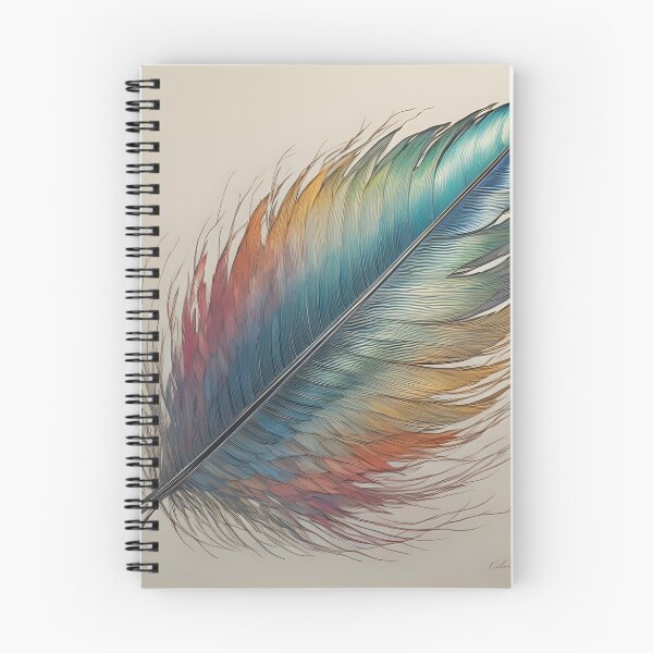 Item preview, Line Drawing of a Colorful Feather designed and sold by greygoul.
