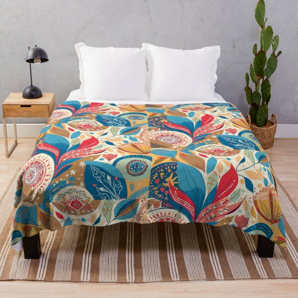 Item preview, boho style traditional colorful fabric pattern design designed and sold by ironpalette.