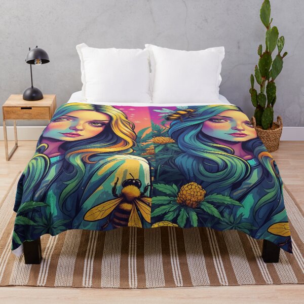 Item preview, Bee Woman Neon Colorway And My Fav Plant designed and sold by wojysmokes.