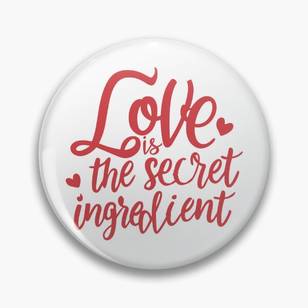 Item preview, Love is the Secret Ingredient: Script Font Message with Red Heart Decor designed and sold by HahaHandlesHub.