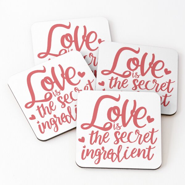 Item preview, Love is the Secret Ingredient: Script Font Message with Red Heart Decor designed and sold by HahaHandlesHub.