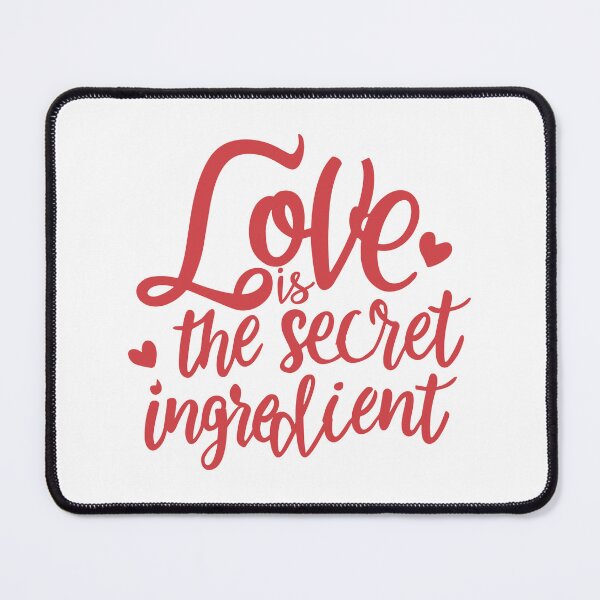 Item preview, Love is the Secret Ingredient: Script Font Message with Red Heart Decor designed and sold by HahaHandlesHub.