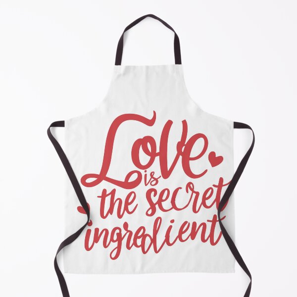 Item preview, Love is the Secret Ingredient: Script Font Message with Red Heart Decor designed and sold by HahaHandlesHub.