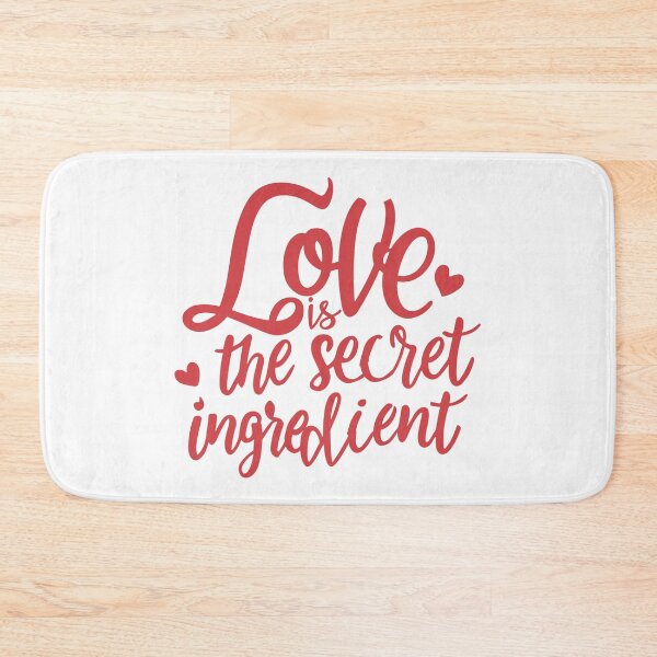 Item preview, Love is the Secret Ingredient: Script Font Message with Red Heart Decor designed and sold by HahaHandlesHub.