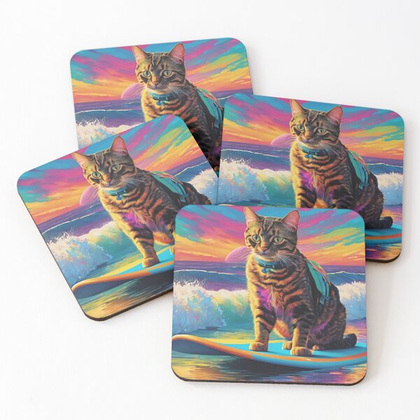 Item preview, Painting Of A Surfing Cat designed and sold by Bunmigraphics .