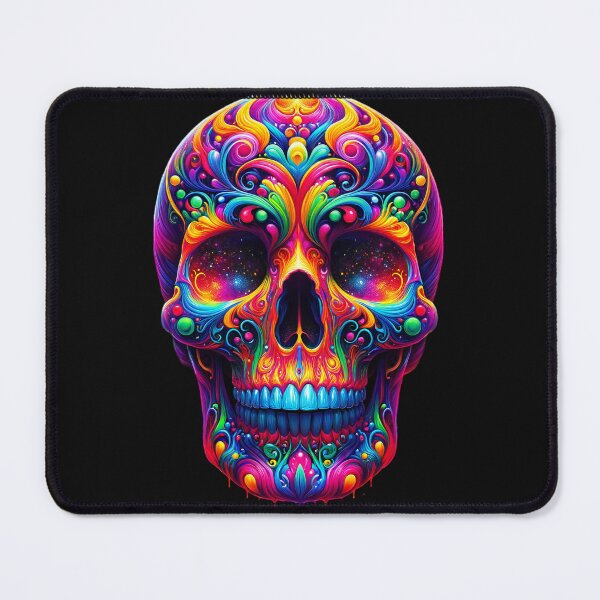 Item preview, Ethereal Essence: Vibrant Skull in Cosmic Symphony designed and sold by ArtComixHaven.