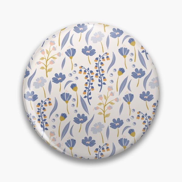 Artikelvorschau, Blumenmuster mit Glockenblumen in pastellblauer Farbpalette entworfen und verkauft von BrankaPD.
