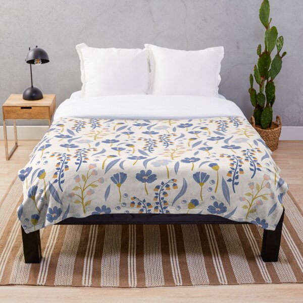 Item preview, Floral Pattern with Bell Flowers in pastel blue color palette designed and sold by BrankaPD.