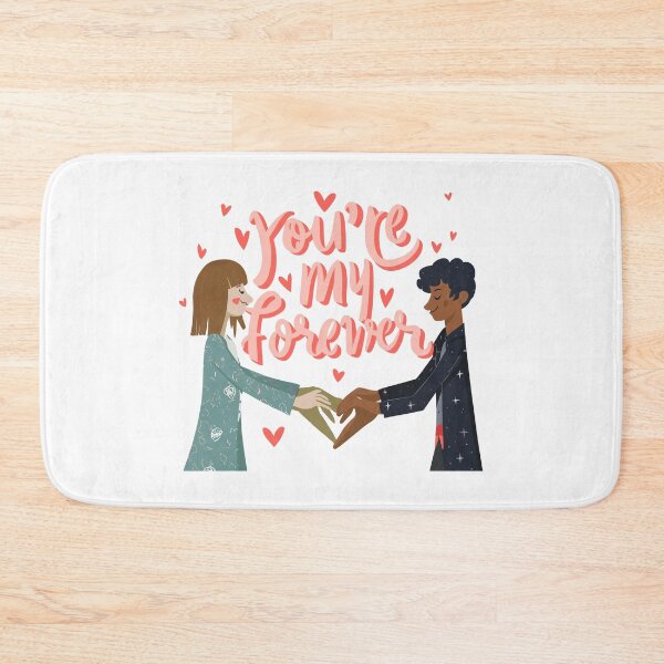 Item preview, Love Art Illustration: You're My Forever - Couple with Pink and Red Hearts designed and sold by HahaHandlesHub.