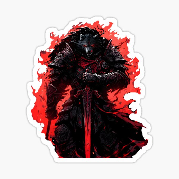 Aperçu de l'œuvre Loup Guerrier créée et vendue par LynZorArts.