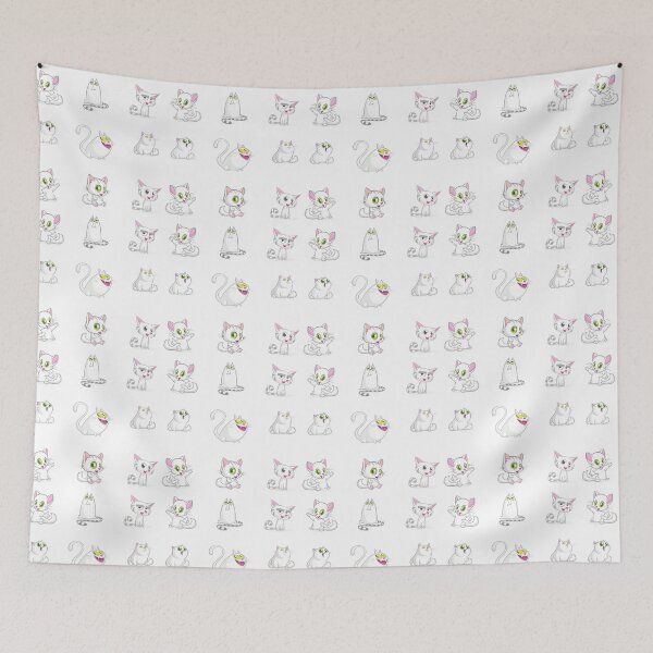 Item preview, cute white kitten waiting for you designed and sold by huape.