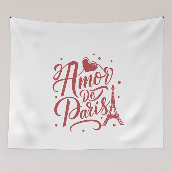 Item preview, Amor de Paris: Eiffel Tower Design with Red Wine Hearts for Romantic Décor designed and sold by HahaHandlesHub.