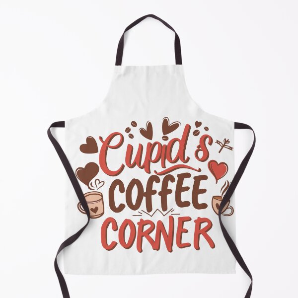 Item preview, Cupid & Coffee Corner: Dark Brown and Red Design with Decorative Hearts and Centered Message for Couple designed and sold by HahaHandlesHub.