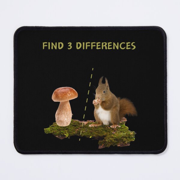 Item preview, Find 3 Differences Mushroom and a Squirrel Funny Essential T-shirt designed and sold by MAGness.