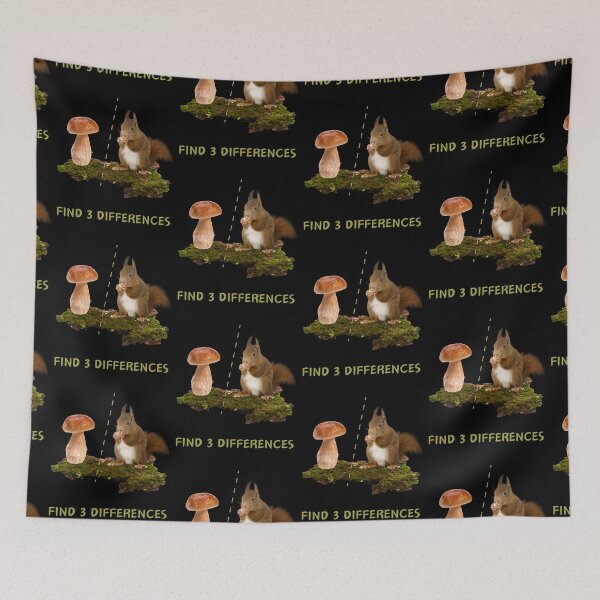 Item preview, Find 3 Differences Mushroom and a Squirrel Funny Essential T-shirt designed and sold by MAGness.