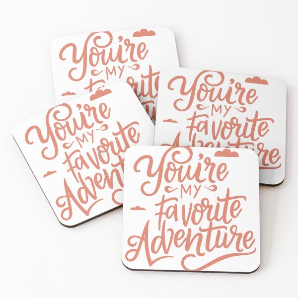 Item preview, You're My Favorite Adventure: Cute Red Font Design with Playful Cloud Decor for Couples designed and sold by HahaHandlesHub.