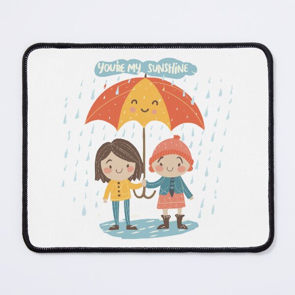 Item preview, You're My Sunshine: Cute Boy and Girl with Smiling Umbrella Couple Illustration designed and sold by HahaHandlesHub.