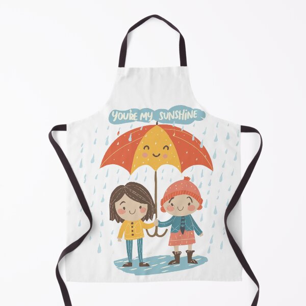 Item preview, You're My Sunshine: Cute Boy and Girl with Smiling Umbrella Couple Illustration designed and sold by HahaHandlesHub.