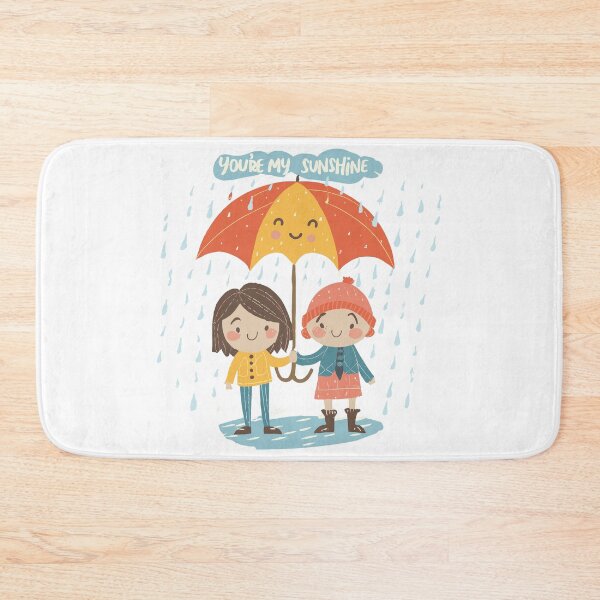 Item preview, You're My Sunshine: Cute Boy and Girl with Smiling Umbrella Couple Illustration designed and sold by HahaHandlesHub.