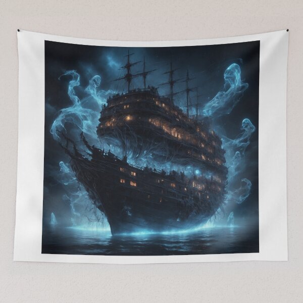Item preview, Ethereal Odyssey: A Diffuse Ghost Ship in Dynamic Colors designed and sold by RedArtG09.