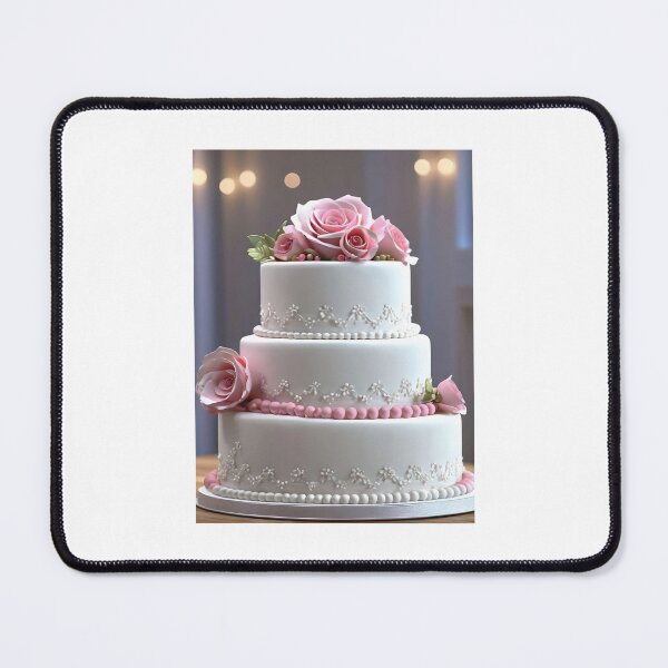 Item preview, Wedding Cake With Pink Roses designed and sold by JoyPhotoArt.