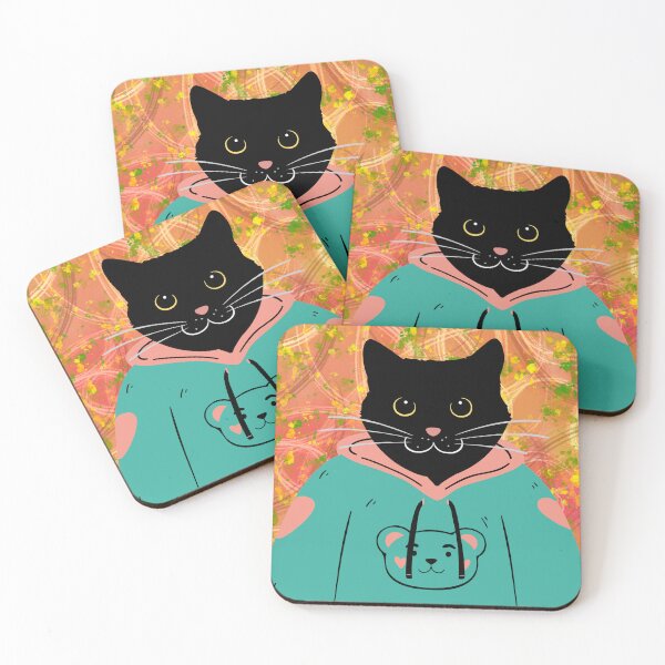 Item preview, Black cat in blue sweatshirt designed and sold by GasconyPassion.