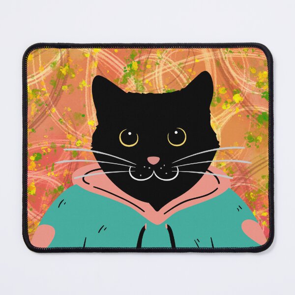 Item preview, Black cat in blue sweatshirt designed and sold by GasconyPassion.
