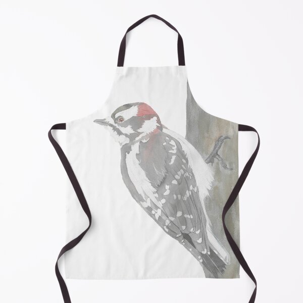 Item preview, Downy woodpecker bird portrait watercolor designed and sold by L'Atelier Oranjade.