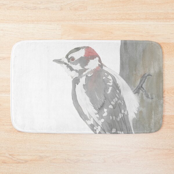 Item preview, Downy woodpecker bird portrait watercolor designed and sold by L'Atelier Oranjade.