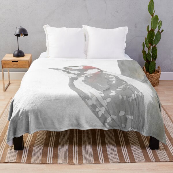 Item preview, Downy woodpecker bird portrait watercolor designed and sold by L'Atelier Oranjade.
