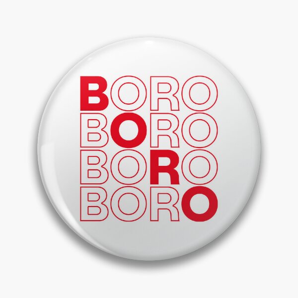 Item preview, Boro Red Outline White Background designed and sold by Logo-A-GoGo.