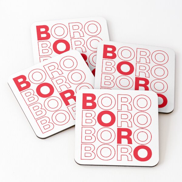 Item preview, Boro Red Outline White Background designed and sold by Logo-A-GoGo.
