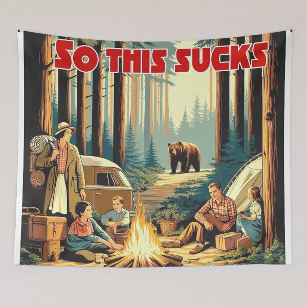 Item preview, So This Sucks Camping Bear Funny designed and sold by Esskay Designs.