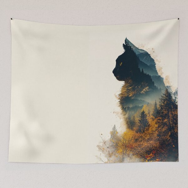 Item preview, Night Cat Double Exposure designed and sold by Ewa Miller.