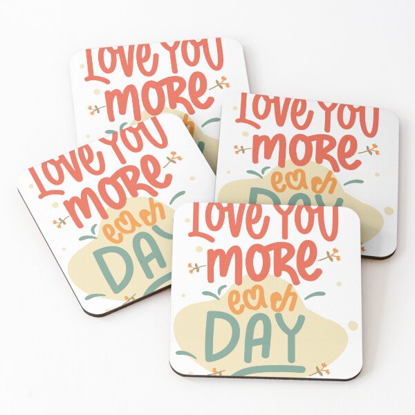 Item preview, Love You More Each Day Collection: Elegant Typography Expressing Growing Affection for Ever-Expanding Love designed and sold by HahaHandlesHub.