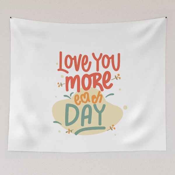 Item preview, Love You More Each Day Collection: Elegant Typography Expressing Growing Affection for Ever-Expanding Love designed and sold by HahaHandlesHub.
