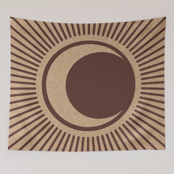 Item preview, Cali Boho-Contemporary Recycled Crescent Moon Eclipse Art designed and sold by BossyCatHome.
