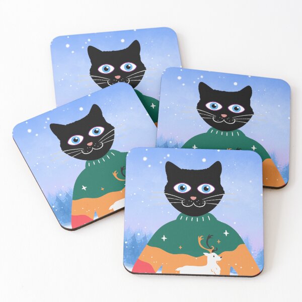 Item preview, Black cat in snow designed and sold by GasconyPassion.
